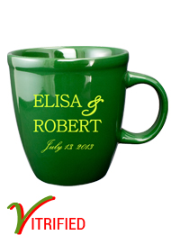 17 oz glossy vitrified mocha coffee mugs - hunter green